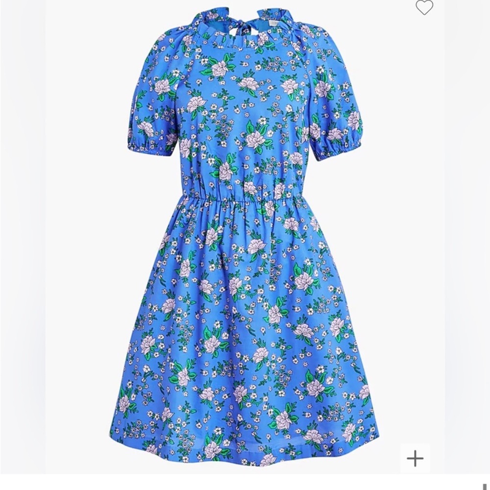 J Crew factory puff sleeve tie back mini dress (mommy and me)